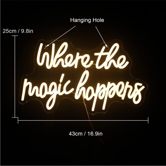 Where the Magic Happens Bedroom Home Dorm Wedding Neon Light Party LED Decor - Picture 4 of 5